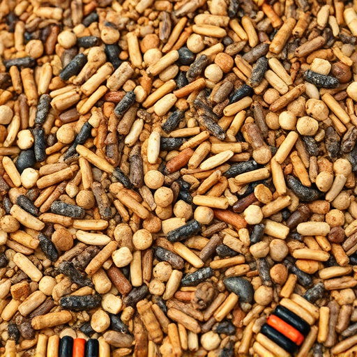 Bird seed pile with natural textures