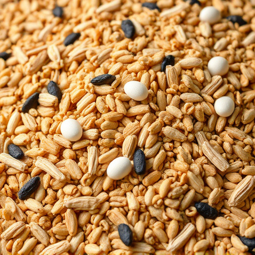 Bird seed pile with natural textures