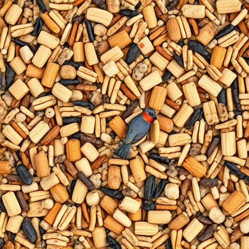 Bird seed pile with natural textures