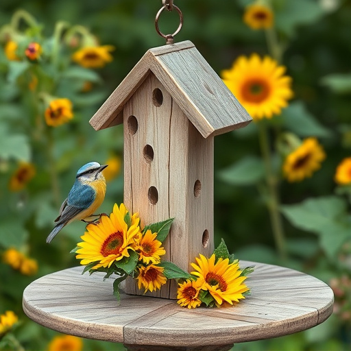 Bird table covered in sunflower hearts