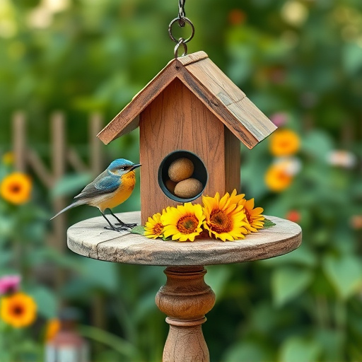 Bird table covered in sunflower hearts
