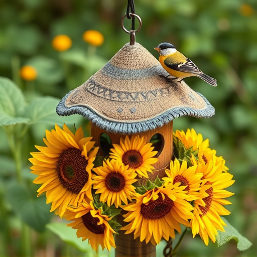 Bird table covered in sunflower hearts