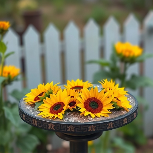 Bird table covered in sunflower hearts