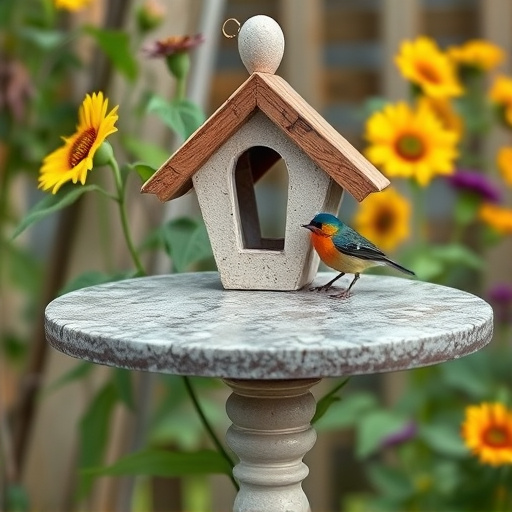 Bird table covered in sunflower hearts