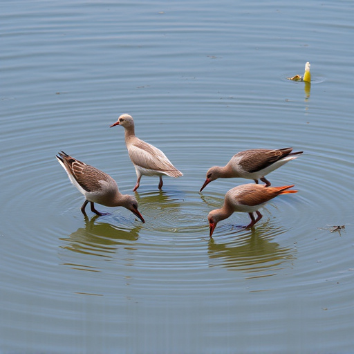 Birds drinking from fresh water bath