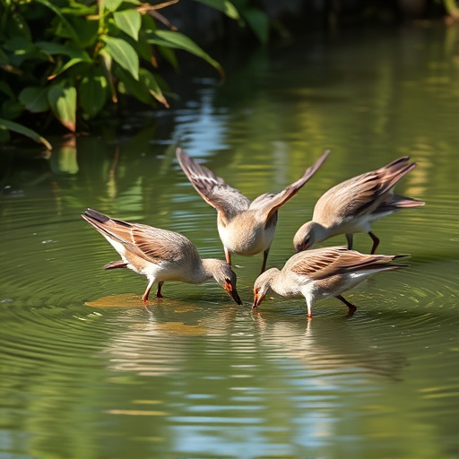 Birds drinking from fresh water bath