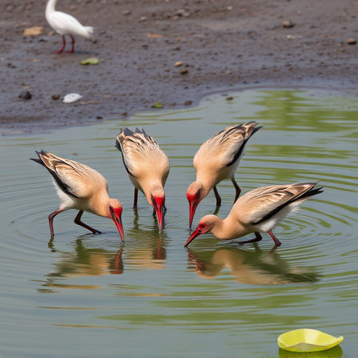 Birds drinking from fresh water bath