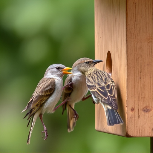 Birds pecking at restricted feeder ports
