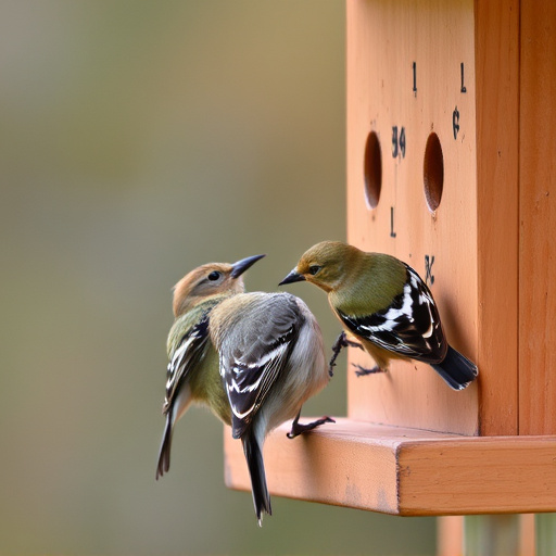 Birds pecking at restricted feeder ports