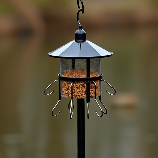 Black pole feeder with multiple hooks