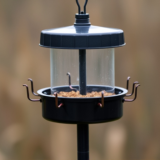 Black pole feeder with multiple hooks