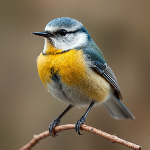 Blue tit holding seed in its beak