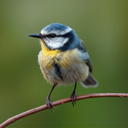 Blue tit holding seed in its beak