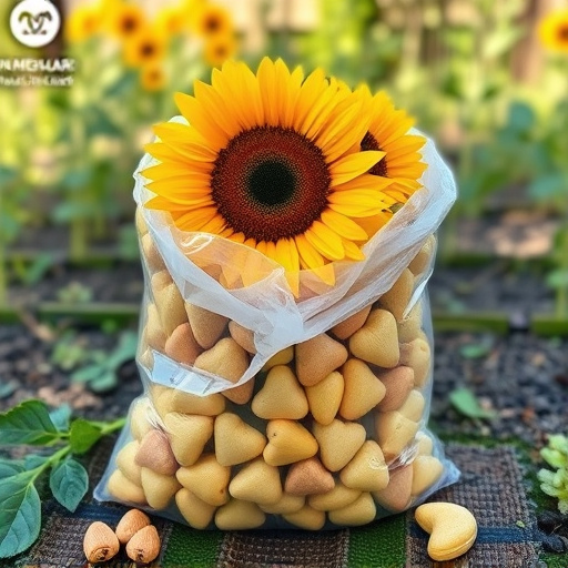 Bulk bag of sunflower hearts outdoors