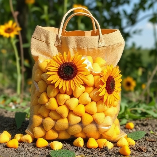 Bulk bag of sunflower hearts outdoors