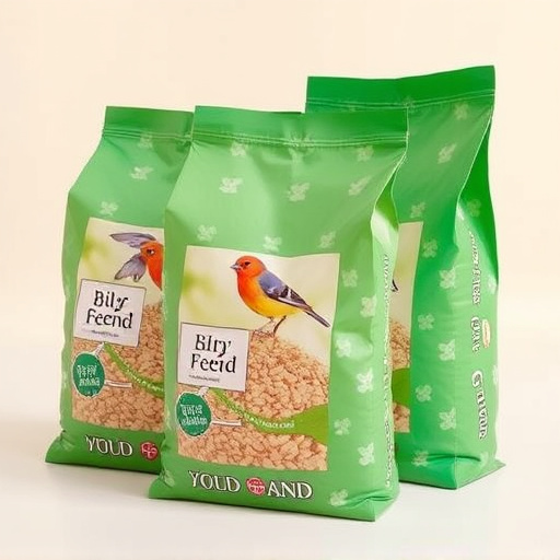 Bulk bird feed bags with price tags