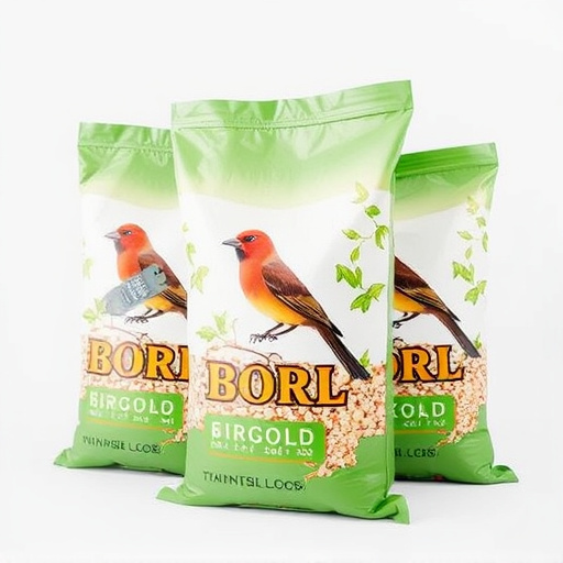Bulk bird feed bags with price tags