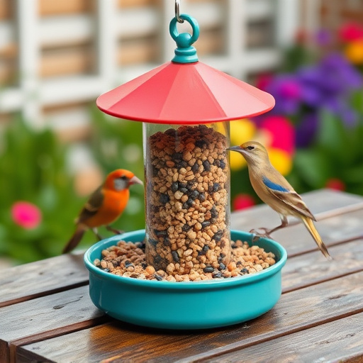Bulk bird feed on garden table