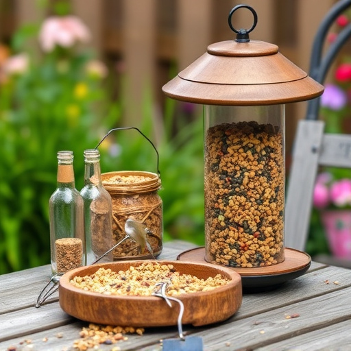 Bulk bird feed on garden table