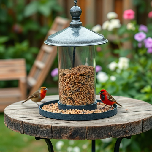 Bulk bird feed on garden table
