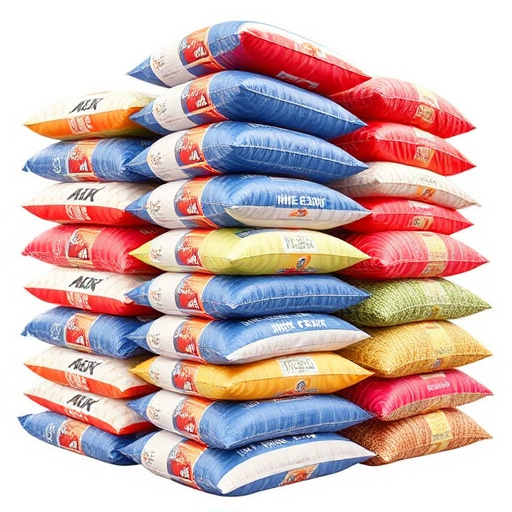 Bulk bird seed bags stacked neatly