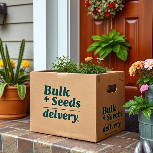 Bulk seed delivery box on doorstep
