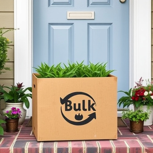 Bulk seed delivery box on doorstep