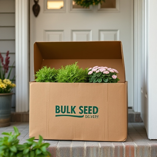 Bulk seed delivery box on doorstep