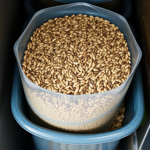 Bulk seed stored in reusable container