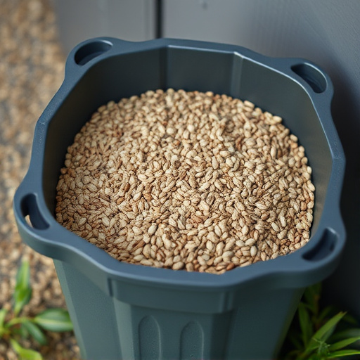 Bulk seed stored in reusable container