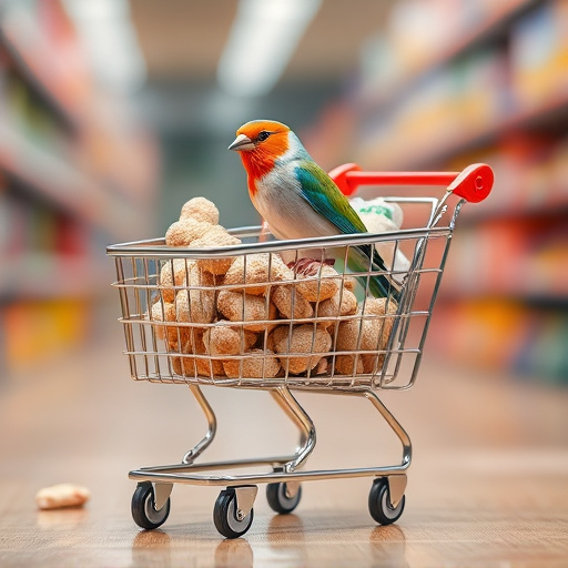 Checkout cart filled with bird