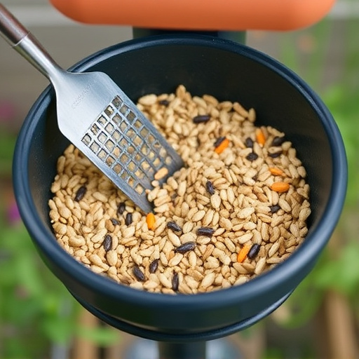 Clean, dry seed mix in feeder