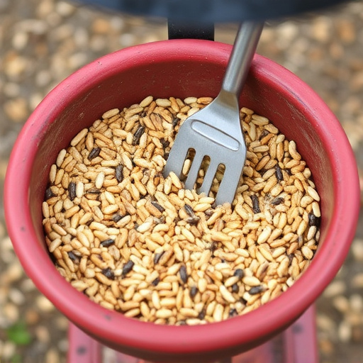 Clean, dry seed mix in feeder