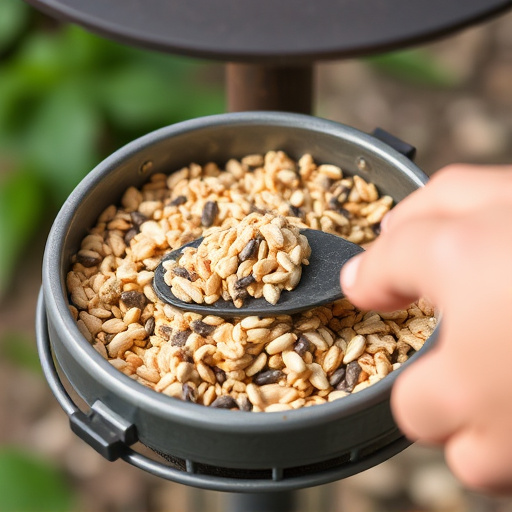 Clean, dry seed mix in feeder