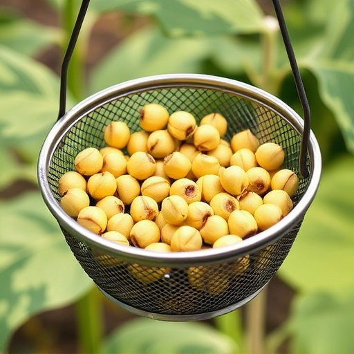 Clean sunflower hearts in metal mesh feeder