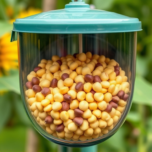 Clean sunflower hearts in seed dispenser