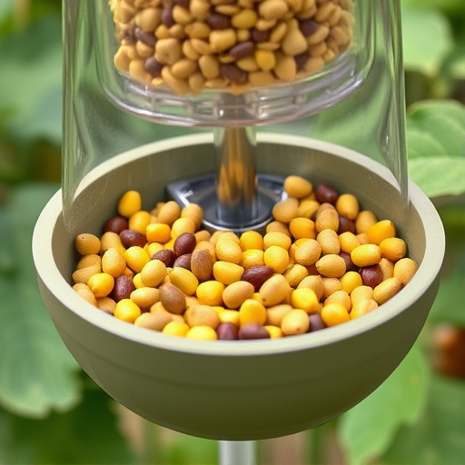Clean sunflower hearts in seed dispenser