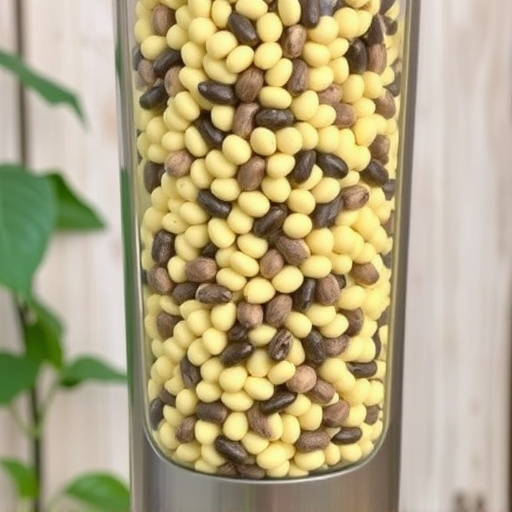Clean sunflower hearts in seed dispenser