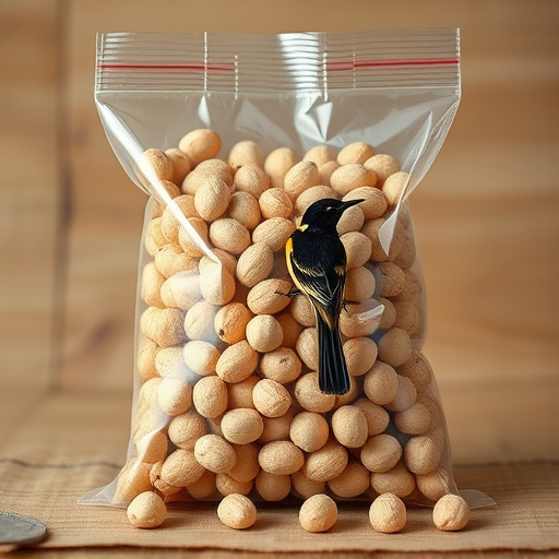 Clear bag of bird peanuts bulk buy
