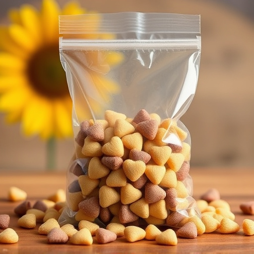 Clear bag of sunflower hearts seeds