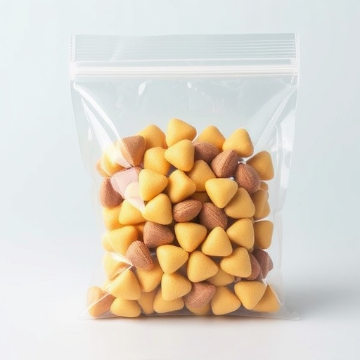 Clear bag of sunflower hearts seeds