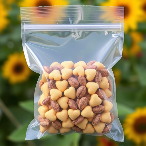 Clear bag of sunflower hearts seeds