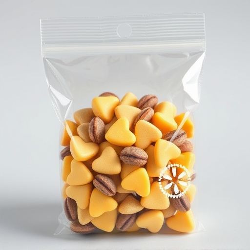 Clear bag of sunflower hearts seeds