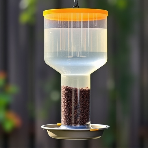 Clever baffle installed above hanging feeder