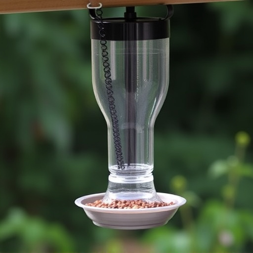 Clever baffle installed above hanging feeder