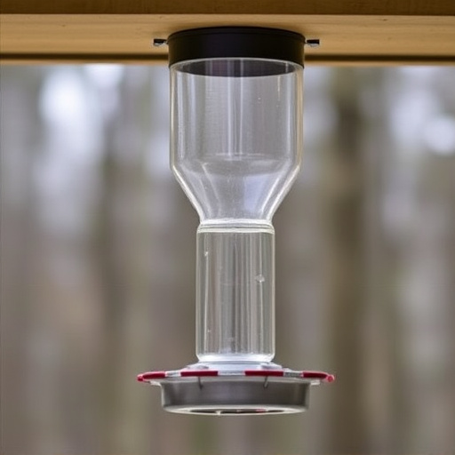 Clever baffle installed above hanging feeder