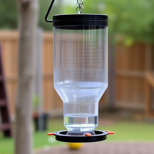 Clever baffle installed above hanging feeder