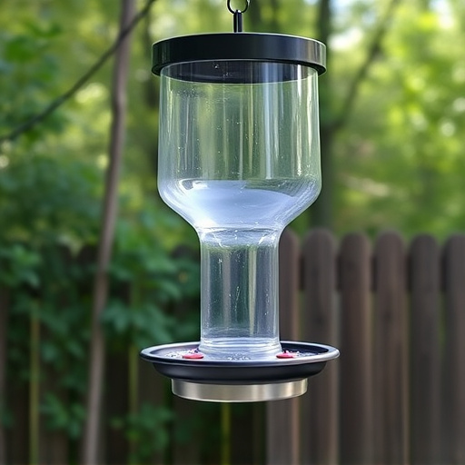 Clever baffle installed above hanging feeder