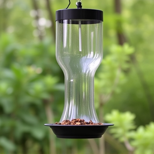 Clever baffle installed above hanging feeder