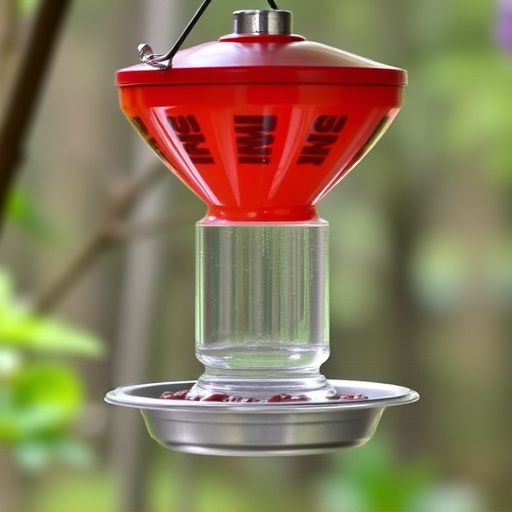 Clever baffle installed above hanging feeder